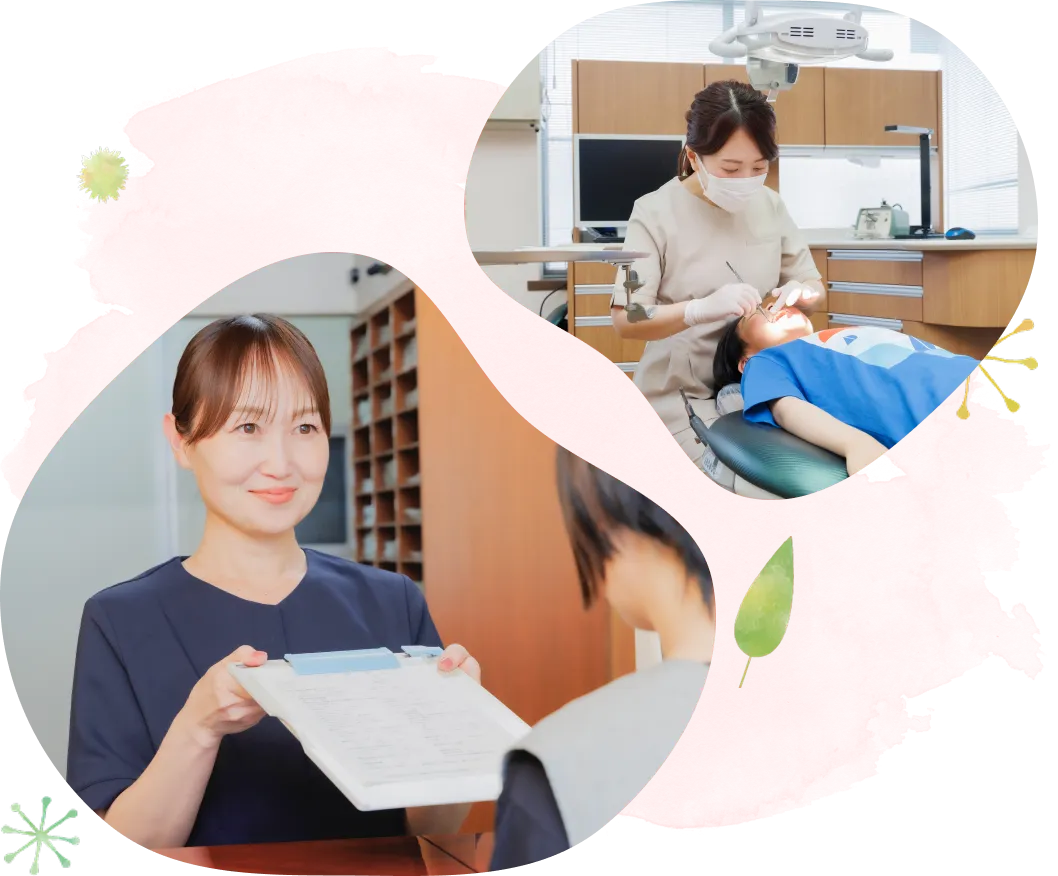 診療室で患者さまと向き合う歯科医師